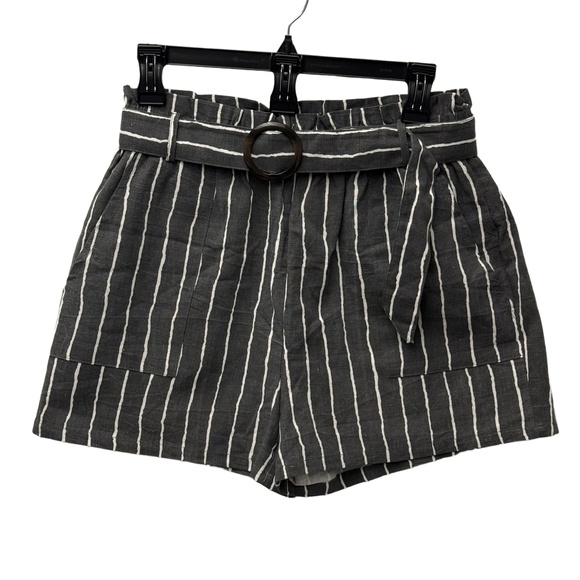 Sans Souci Pants - NWT Sans Souci‎ Striped Linen Blend Paperbag Shorts Medium